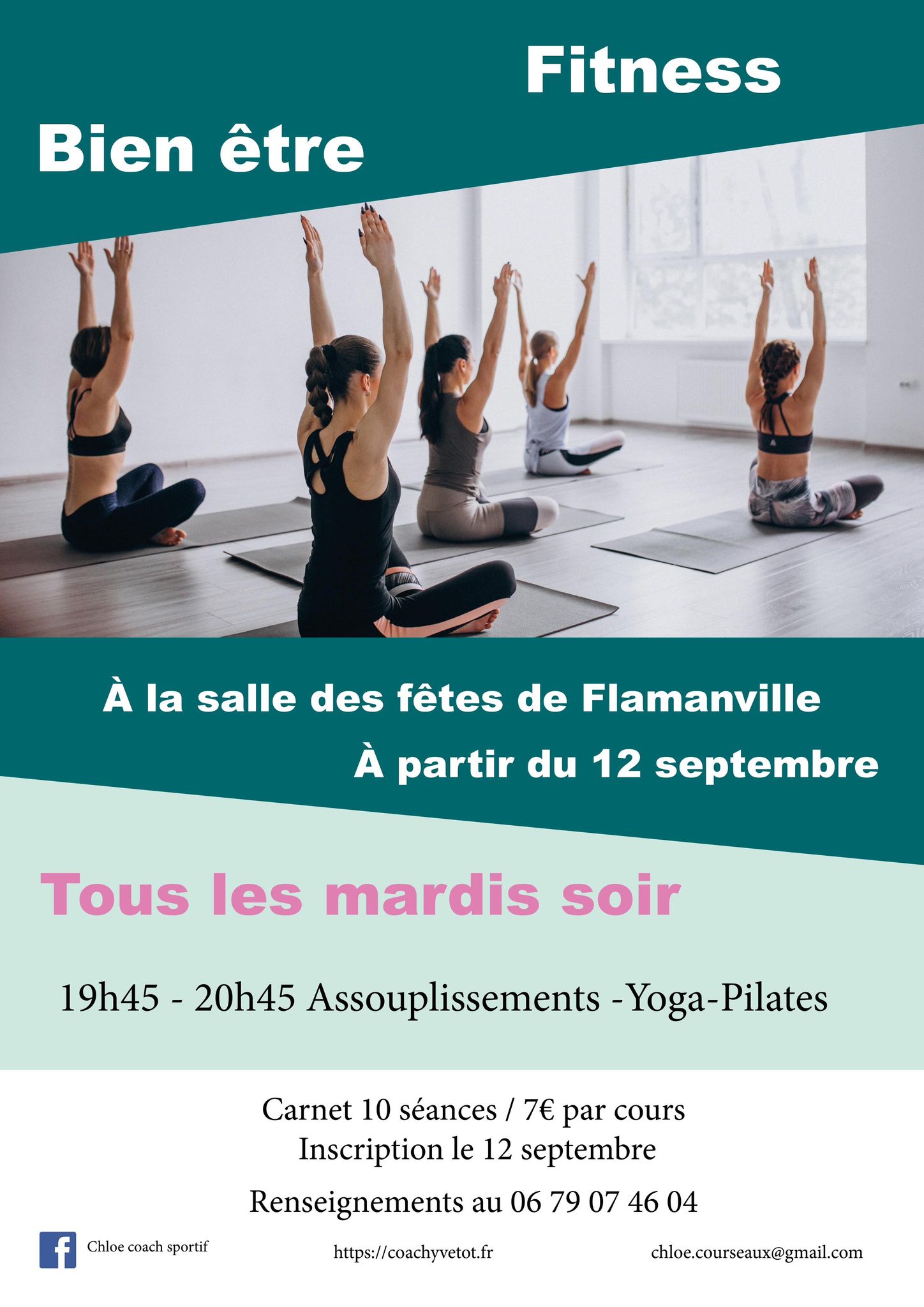 Bien être fitness à la salle des fêtes de Flamanville à partir du 12 septembre 2023